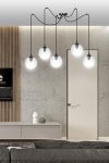 LAMPA WISZĄCA SPIDER PAJĄK KLOSZE SZKLANE KULE EMIBIG GIGI 5 BL TRANSPARENT