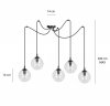 LAMPA WISZĄCA SPIDER PAJĄK KLOSZE SZKLANE KULE EMIBIG GIGI 5 BL TRANSPARENT