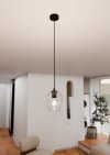 LAMPA WISZĄCA CZARNA NAD STÓŁ DO KUCHNI JADALNI SALONU EMIBIG ISTAR 1 BL TRANSPARENT