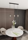 LAMPA WISZĄCA CZARNA NAD STÓŁ DO KUCHNI JADALNI SALONU EMIBIG ISTAR 3 BL GRAFIT