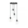 LAMPA WISZĄCA CZARNA NAD STÓŁ DO KUCHNI JADALNI SALONU EMIBIG ISTAR 4 BL PREMIUM TRANSPARENT