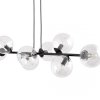 LAMPA WISZĄCA CZARNA KULE TRANSPARENTNE SZKLANE NAD STÓŁ DO JADALNI KUCHNI EMIBIG ROSSI 8 BL TRANSPARENT 874/8