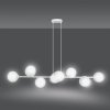 LAMPA WISZĄCA BIAŁA SZKLANE KLOSZE KULE DO SALONU SYPIALNI JADALNI NAD STÓŁ EMIBIG ROSSI 8 WH TRANSPARENT