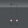 LAMPA WISZĄCA TUBA NAD STÓŁ Z DREWNEM EMIBIG AKARI 2 BLACK