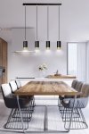 LAMPA WISZĄCA TUBA NAD STÓŁ DO KUCHNI JADALNI EMIBIG FUMIKO 4 BL/GOLD