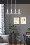 LAMPA WISZĄCA TUBA NAD STÓŁ DO KUCHNI JADALNI EMIBIG FUMIKO 4 WH/CHROME
