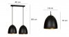 LAMPA WISZĄCA METALOWA KOPUŁA NAD STÓŁ WYSPĘ EMIBIG LENOX 2 BLACK / GOLD