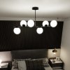 LAMPA WISZĄCA SUFITOWA BIAŁE KULE EMIBIG BIOR 6 BLACK