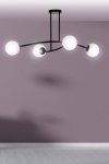 LAMPA WISZĄCA KULE BIAŁE DO SALONU POKOJU EMIBIG HALLDOR 4 BLACK
