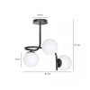 LAMPA SUFITOWA KULE BIAŁE DO POKOJU SYPIALNI SALONU EMIBIG KALF 3 BLACK