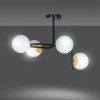 LAMPA SUFITOWA NOWOCZESNA KULE BIAŁE EMIBIG RAGNAR 4A BLACK GOLD