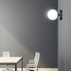 KINKIET KULA BIAŁA SZKLANA EMIBIG HALLDOR K1 BLACK
