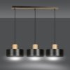 LAMPA WISZĄCA NAD STÓŁ Z DREWNEM EMIBIG TORIN 3 BLACK