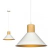 LAMPA WISZĄCA METALOWA NAD STÓŁ BIAŁA Z DREWNEM EMIBIG ROWEN 1 WHITE