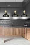 LAMPA WISZĄCA CZARNO ZŁOTA METALOWA LOFT NAD STÓŁ EMIBIG IBOR 3 BLACK
