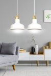LAMPA WISZĄCA BIAŁO ZŁOTA METALOWA NAD STÓŁ EMIBIG IBOR 2 WHITE