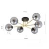 LAMPA SUFITOWA KULE SZKLANE DO POKOJU SALONU SYPIALNI EMIBIG MAGNUM 6 BL GRAFIT