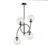 LAMPA WISZĄCA CZARNA KULE SZKLANE NOWOCZESNA EMIBIG ARCHI 4B BL TRANSPARENT oprawa oświetleniowa