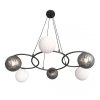 LAMPA WISZĄCA CZARNA KULE DO SALONU LIBRA 6 BL MIX oprawa oświetleniowa