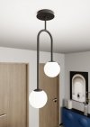 LAMPA WISZĄCA CZARNA NOWOCZESNA KULE ATRIA 2 BL OPAL oprawa oświetleniowa