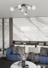 LAMPA SUFITOWA KULE SZKLANE NOWOCZESNA VIBRA 6 BL OPAL oprawa oświetleniowa