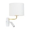 TK LIGHTING RICHI WHITE/GOLD KINKIET BIAŁO ZŁOTY DO CZYTANIA DO SYPIALNI HOTELOWY Z WŁĄCZNIKIEM Z ABAŻUREM