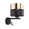 TK LIGHTING HILTON BLACK/GOLD 2579 KINKIET CZARNO ZŁOTY Z LAMPKĄ DO CZYTANIA Z WŁĄCZNIKIEM DO SYPIALNI