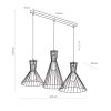 TK LIGHTING SAHARA LAMPA WISZĄCA 3 PŁ LISTWA