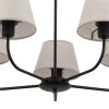 TK LIGHTING CHICAGO LINEN 3989 LAMPA SUFITOWA ŻYRANDOL CZARNY Z LNIANYMI ABAŻURAMI NATURAL EKO