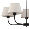 TK LIGHTING CHICAGO LINEN 3989 LAMPA SUFITOWA ŻYRANDOL CZARNY Z LNIANYMI ABAŻURAMI NATURAL EKO
