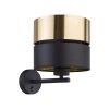 TK LIGHTING HILTON BLACK/GOLD 4344 KINKIET CZARNO ZŁOTY Z WŁĄCZNIKIEM Z ABAŻUREM