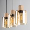 TK LIGHTING ORSON 4568 LAMPA WISZĄCA Z DREWNEM BURSZTYNOWE KLOSZE