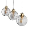 TK LIGHTING DEVI TRANSPARENT 4580 LAMPA WISZĄCA LISTWA CZARNO ZŁOTA KLOSZ SZKLANY TRANSPARENTNY KULA