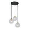 TK LIGHTING DEVON 4586 LAMPA WISZĄCA NA KOLE CZARNO ZŁOTA SZKLANE KLOSZE