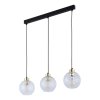 TK LIGHTING DEVON 4587 LAMPA WISZĄCA NA LISTWIE CZARNO ZŁOTA KLOSZE KULE PRZEŹROCZYSTE