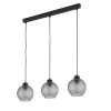 TK LIGHTING DEVON 4628 LAMPA WISZĄCA 3 PŁ LISTWA CZARNA GRAFITOWE SZKLANE KLOSZE KULE