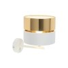 TK LIGHTING HILTON WHITE/GOLD 4770 KINKIET BIAŁO ZŁOTY ABAŻUR Z WŁĄCZNIKIEM ŚWIATŁA