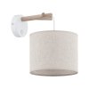 TK LIGHTING ALBERO LINEN 6555 KINKIET DREWNIANY BIAŁY Z ABAŻUREM EKO NATURAL