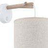 TK LIGHTING ALBERO LINEN 6555 KINKIET DREWNIANY BIAŁY Z ABAŻUREM EKO NATURAL