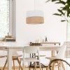 TK LIGHTING LINOBIANCO 6573 LAMPA WISZĄCA BIAŁA Z ABAŻUREM W STLU SKANDYNAWSKIM ABAŻUR 50CM