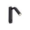 TK LIGHTING LAMPA ENZO BLACK KINKIET 1