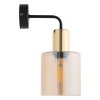 TK LIGHTING SIERRA GOLD 6664 KINKIET CZARNO ZŁOTY KLOSZ BURSZTYNOWY