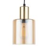 TK LIGHTING SIERRA GOLD 6665 LAMPA WISZĄCA CZARNO ZŁOTA BURSZTYOWY KLOSZ