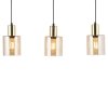 TK LIGHTING SIERRA GOLD 6666 LAMPA WISZĄCA CZARNO ZŁOTA BURSZTYNOWE KLOSZE
