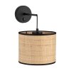 TK LIGHTING LIBERIA 6687 KINKIET CZARNY Z ABAŻUREM ZŁOMKOWYM Z MATERIAŁU RAFIA NATURALNY EKO