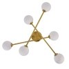 LAMPA ZŁOTA BIAŁE KLOSZE KULE MLECZNE DO SALONU SYPIALNI  LIGHT PRESTIGE DORADO LP-002/6C