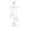 LIGHT PRESTIGE PUERTO LP-004/3P BK LAMPA WISZĄCA CZARNA SZKLANE KULE POTRÓJNA NA KOLE