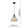 LAMPA WISZĄCA CZARNA DRUCIANA Z ABAŻUREM LIGHT PRESTIGE NOLA LP-076/1P BK