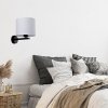 KINKIET CZARNY Z BIAŁYM ABAŻUREM KLASYCZNY DO SALONU SYPIALNI POKOJU LIGHT PRESTIGE CECINA  LP-114/1W WH