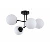 LIGHT PRESTIGE ROMA LP-1345/4P BK LAMPA SUFITOWA CZARNA MATOWA KULE BIAŁE KLOSZE DO SYPIALNI SALONU POKOJU
